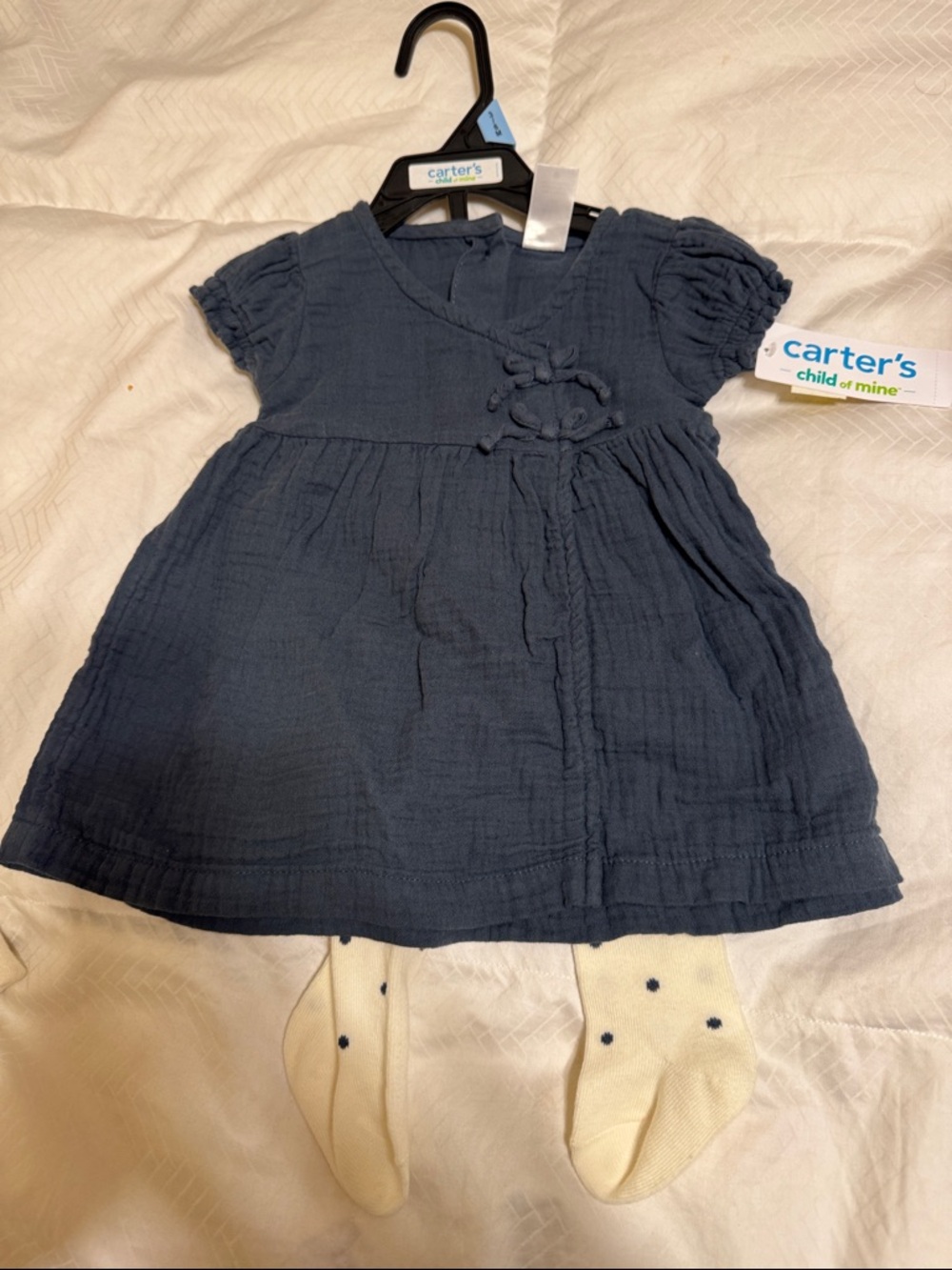 Carter's Navy Blue Short-Sleeve Baby Dress